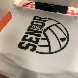 Bella Canvas White volleyball Senior 2026 Tee